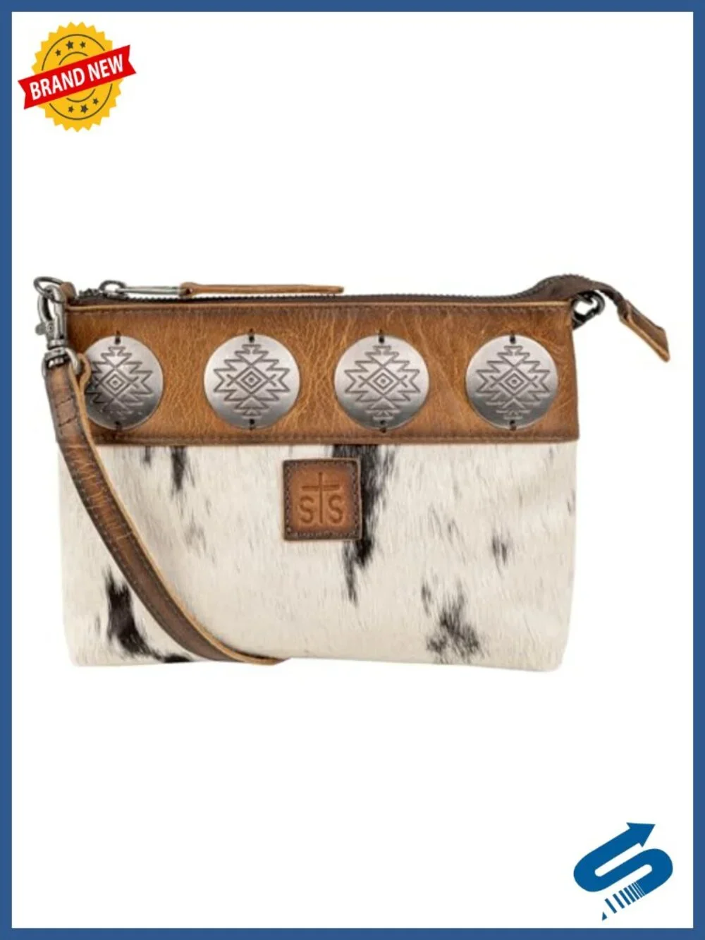 Genuine Hair-on-Hide Crossbody Bag with Adjustable Leather Strap